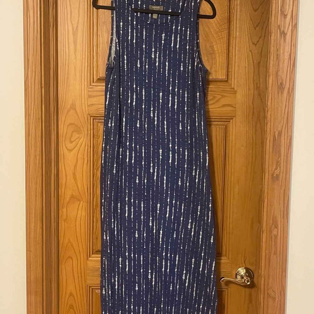 Denim&Co Navy and White Sleeveless Maxi Dress